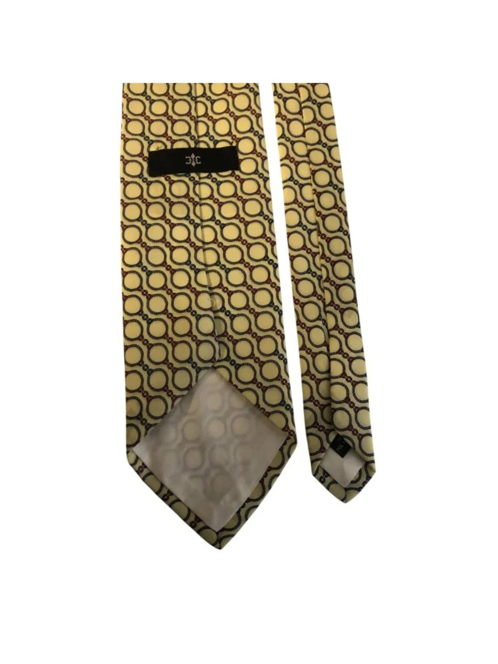 Vintage Yellow Blue Geometric Pattern Necktie Mens Tie Office Dad Gift Church